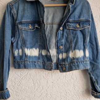 164 - Zara jeansjack met wit (1224did2)