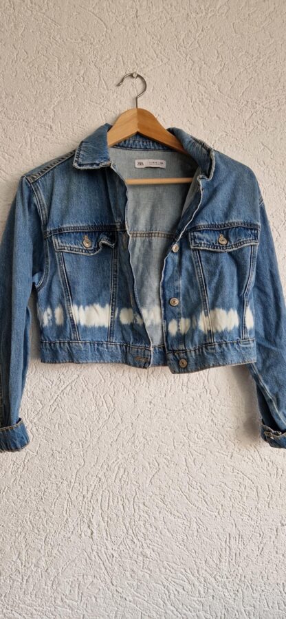 164 - Zara jeansjack met wit (1224did2)