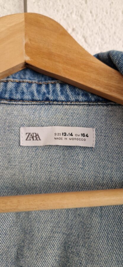 164 - Zara jeansjack met wit (1224did2) - Afbeelding 3