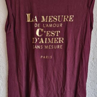 XS - Supertrash ruimer shirt wijnrood goud (1224did2)