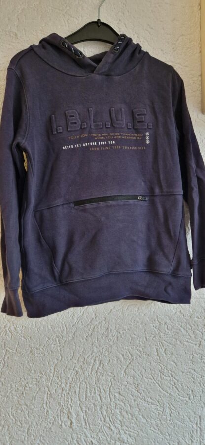 128 - Indian Blue hoodie marineblauw (1224mixbak)