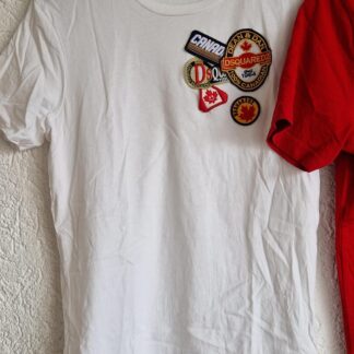 164 - Dsquared2 shirt wit met plaatjes (0125did3)