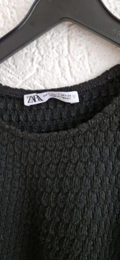 XS (S) - Zara truitje zwart broderie mouw (1224did3) - Afbeelding 4