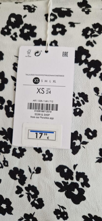 XS - Bershka rok wit zwart nieuw (1224did3) - Afbeelding 3