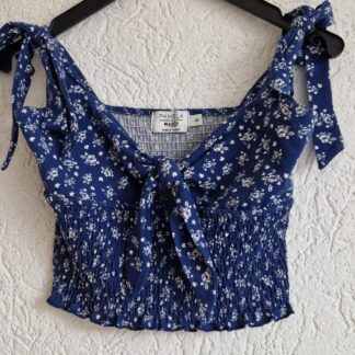 XS - NA-KD topje blauw bloementjes (1224did3)