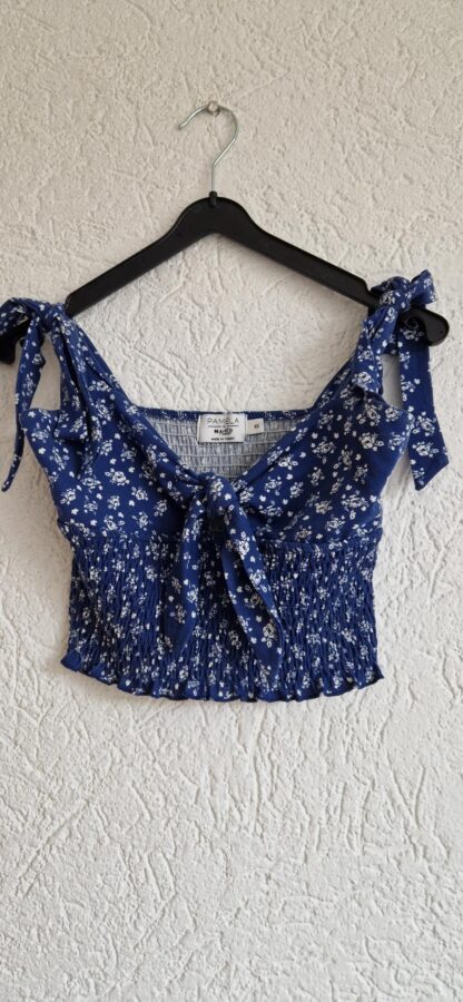 XS - NA-KD topje blauw bloementjes (1224did3)