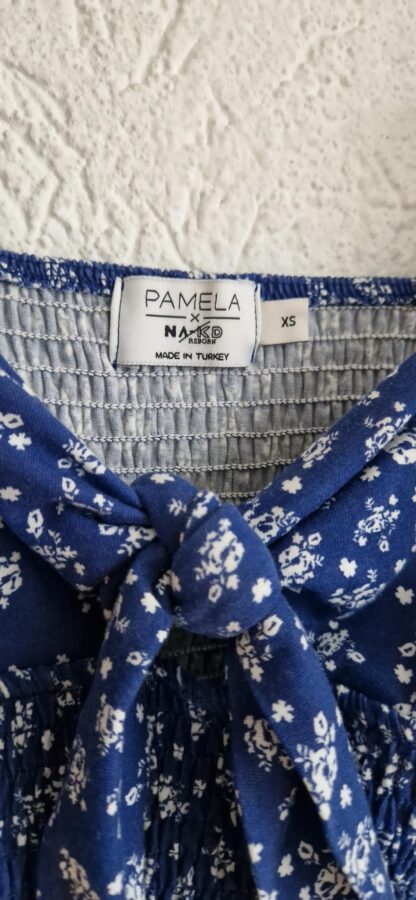 XS - NA-KD topje blauw bloementjes (1224did3) - Afbeelding 3