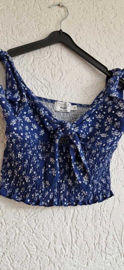 XS - NA-KD topje blauw bloementjes (1224did3) - Afbeelding 4