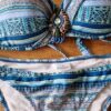 L - Bikini met blauw en kraaltjes (nieuw) (0125did4)
