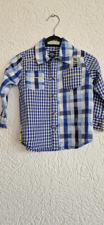 092 - BBL overhemd ruit blauw (0125hat) - Afbeelding 2