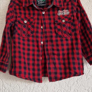 080 - Just Small overhemd ruit rood blauw (0125hat)