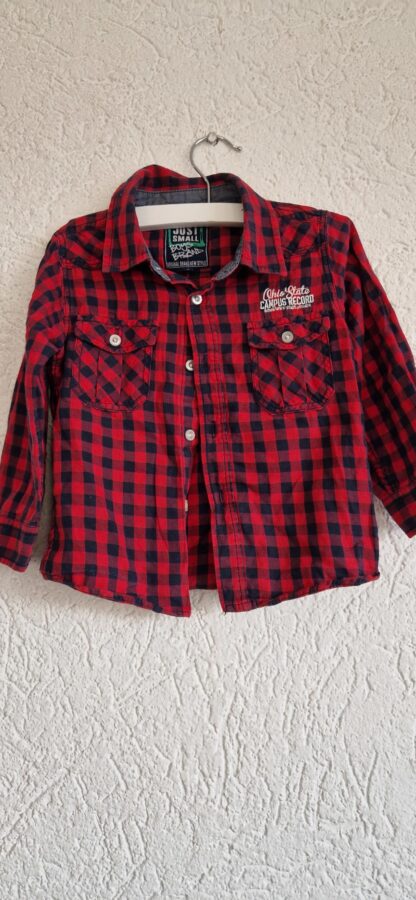 080 - Just Small overhemd ruit rood blauw (0125hat)