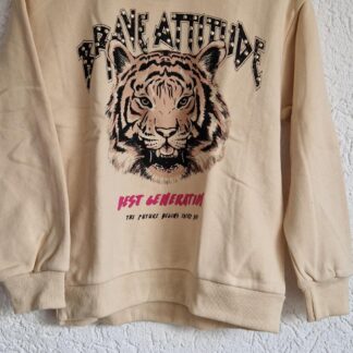 128 - Happy Star sweater beige tijger (0125ger)