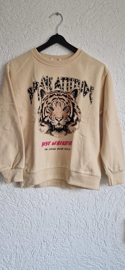 128 - Happy Star sweater beige tijger (0125ger)