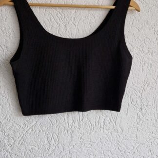 L - Shein topje zwart kort (0125kel1)