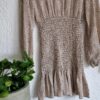 40 - Shein jurk bruine hartjes op beige (0125kel1)