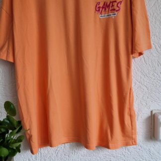 L - Shein shirt oranje print oversized (0125kel1)