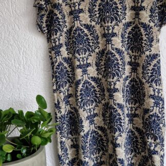 XL - Shein jurkje zomers blauw beige (0125kel2)
