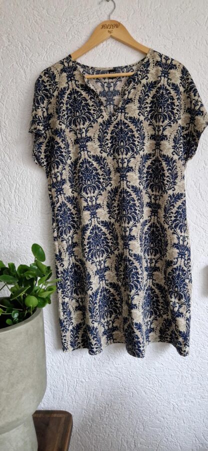 XL - Shein jurkje zomers blauw beige (0125kel2) - Afbeelding 3