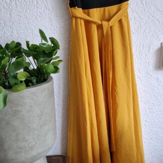 M - Shein jurk oker zwart (0125kel2)