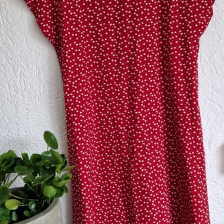 L - Shein jurk rood wit hartjes (0125kel2)