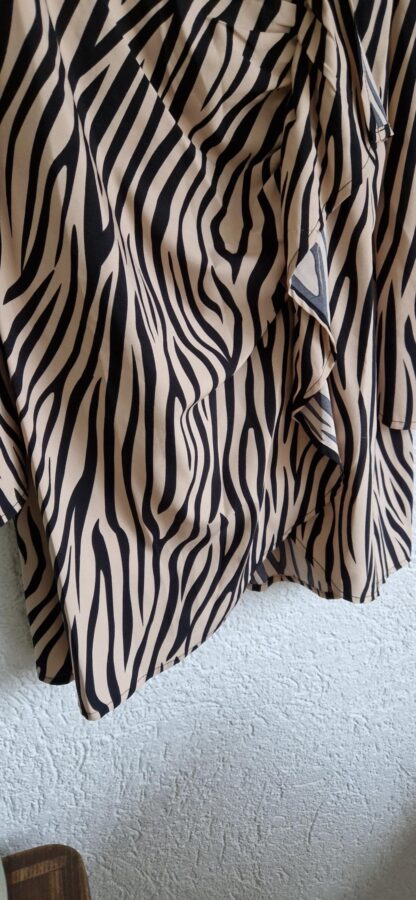 L -Shein jurk strepen beige zwart (0125kel3) - Afbeelding 5