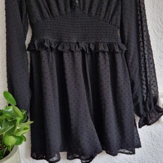 L - FB Sister jurk zwart lange mouw (0125kel3)