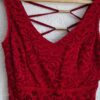 M - Jurk rood met kant gevoerd (0125kel3) - Afbeelding 3