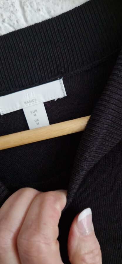 M - H&M jurk zwart gebreid (0225ros3) - Afbeelding 4