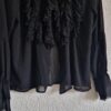 M - Blouse zwart met ruches (0225ros2) - Afbeelding 2
