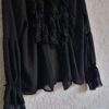 M - Blouse zwart met ruches (0225ros2) - Afbeelding 4