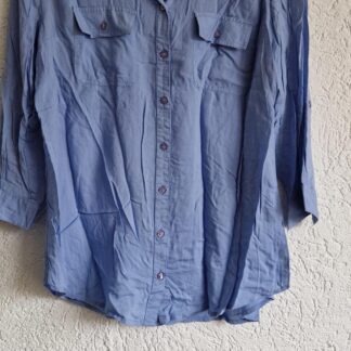 M - Mango blouse blauw viscose (0225ros2)