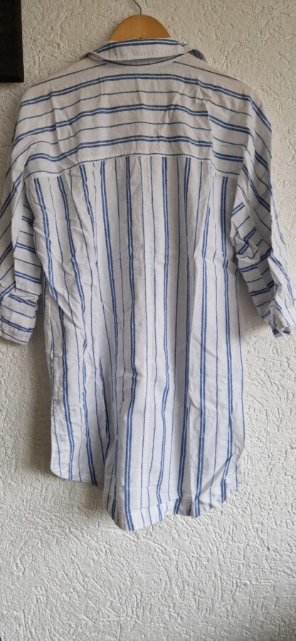 S (oversized) - H&M blousejurk streep linnen (0225ros2) - Afbeelding 6