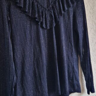 M/L ipv XL - Aaiko blouse top blauw zilver (0225ros5)