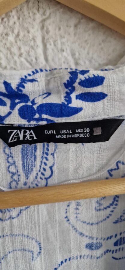 L - Zara blouse blauw wit (0225ros5) - Afbeelding 5