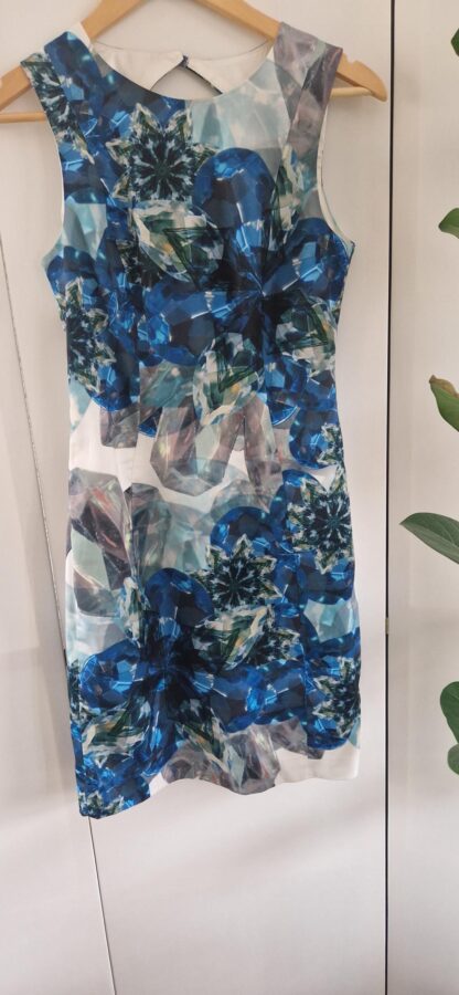 36 - H&M jurk jurk wit blauw groen nieuw (0225may1) - Afbeelding 2