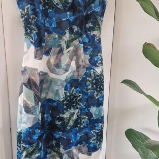 36 - H&M jurk jurk wit blauw groen nieuw (0225may1)
