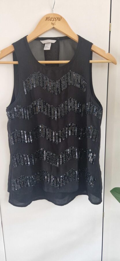 34 - H&M top met glitter zwart nieuw (0225may1)