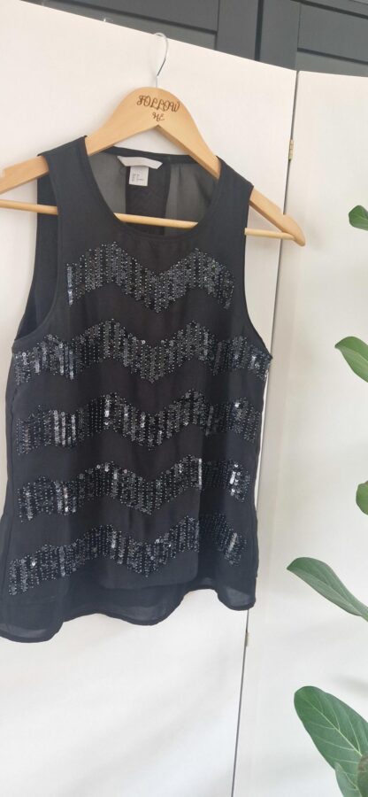 34 - H&M top met glitter zwart nieuw (0225may1) - Afbeelding 3