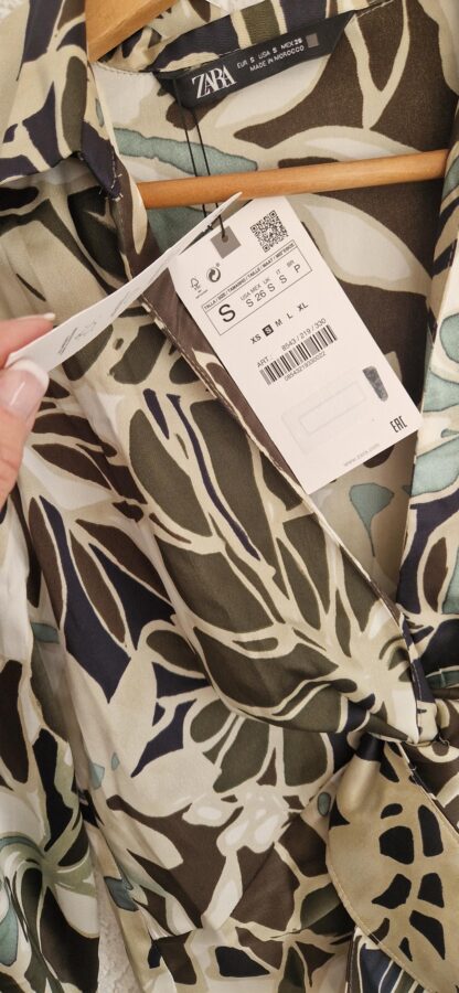 S - Zara blouse groen patroon nieuw (0325may1) - Afbeelding 6
