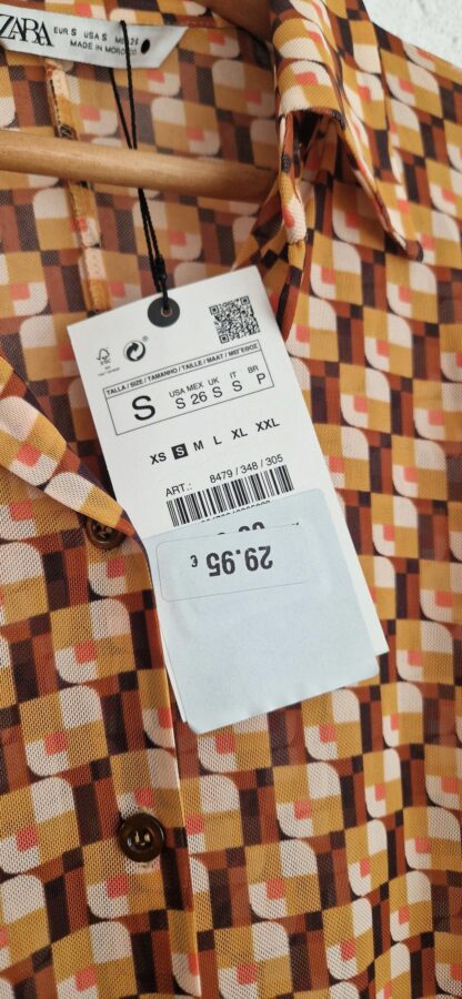 S - Zara blouse retro nieuw (0325may1) - Afbeelding 5