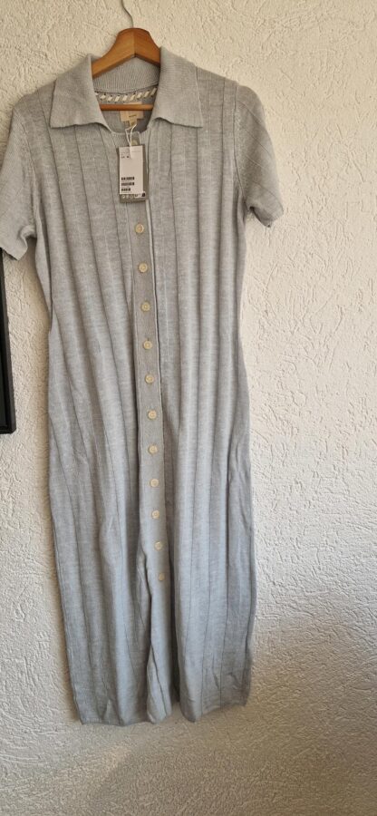 M - H&M jurk lichtblauw silk nieuw (0325may1)