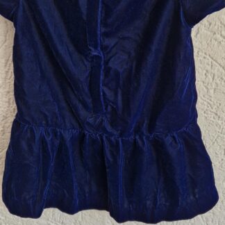 074 - H&M jurk blauw velvet (0325nic)