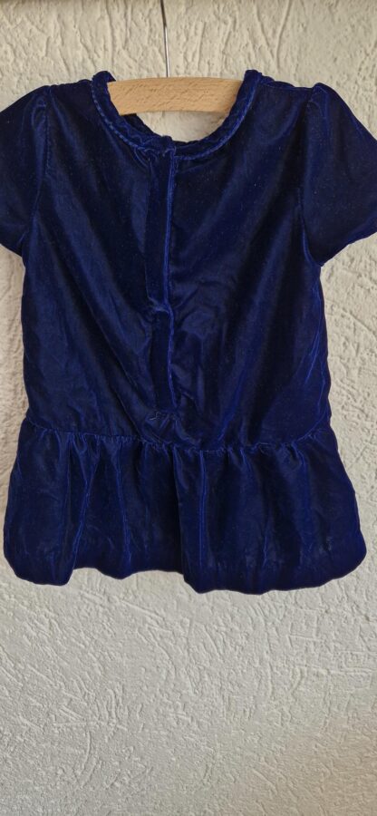 074 - H&M jurk blauw velvet (0325nic)