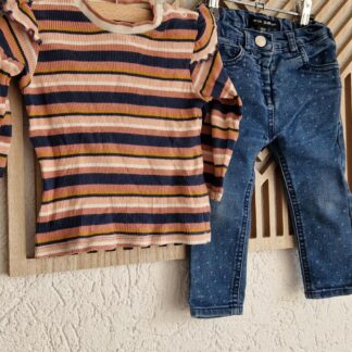 080 86 - Baby girl jeans met streeptruitje (0325nic)