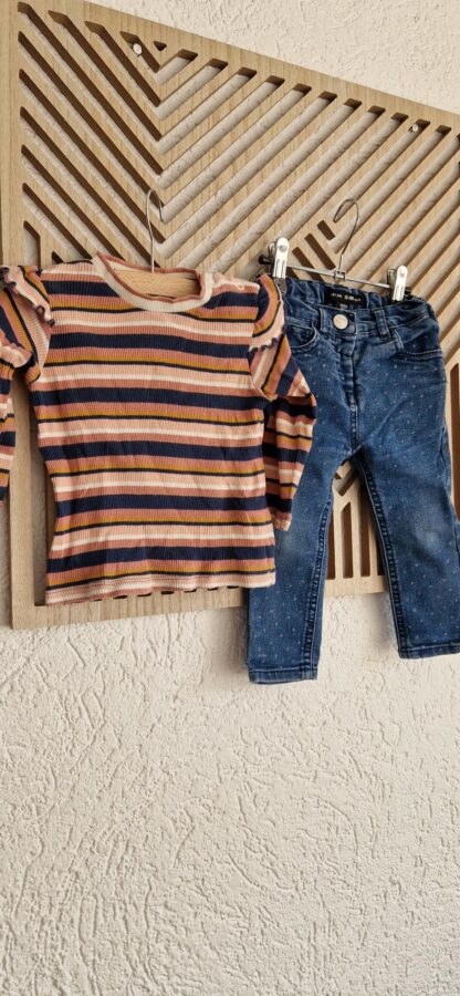 080 86 - Baby girl jeans met streeptruitje (0325nic)