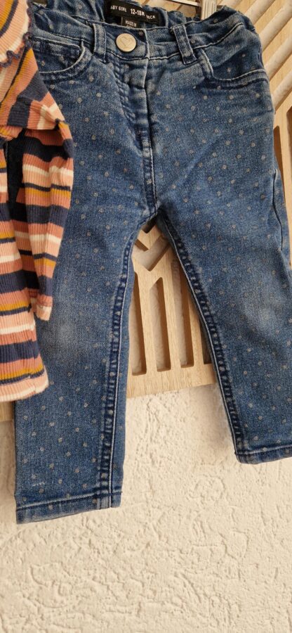080 86 - Baby girl jeans met streeptruitje (0325nic) - Afbeelding 6