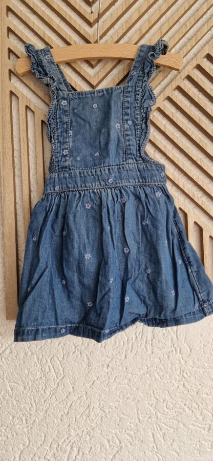 080 - Denim overgooier met bloementjes (0325nic)
