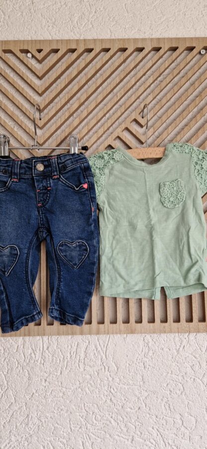 062 - Hema jeans en Prenatal shirt mint (0325nic)
