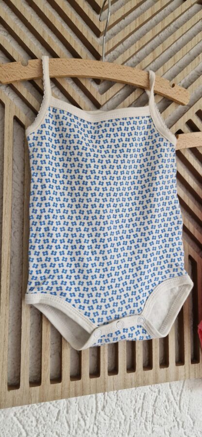 062 68 - Hema romper roze/blauw wit (0325nic) - Afbeelding 3